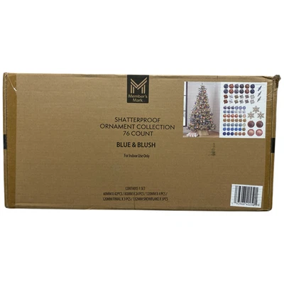 Colección de adornos irrompibles Member's Mark 76 quilates, azul y rubor Foto 1 de 2