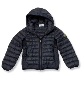 Stone Island Junior Down Jacket Hooded Garment Dyed Crinkle Reps Size 4 / 104 - Picture 1 of 10
