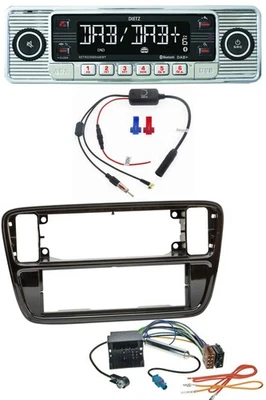 Dietz DAB USB MP3 Bluetooth Autoradio für VW Up AA AAN 2011-2016 piano black - Bild 1 von 4