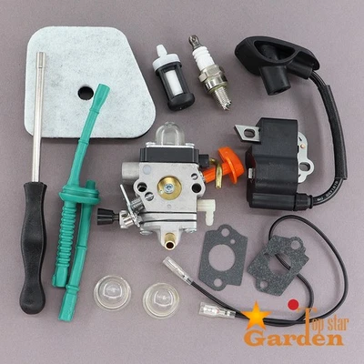Ignition Coil Carburetor Kit For Stihl FS90R FS110 FS110R FS130 FS130R Trimmer - Image 1 of 4