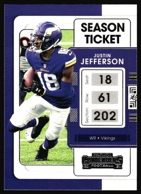 2021 Panini Contenders Justin Jefferson #63 Minnesota Vikings - Image 1 of 2