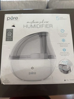 Humidificador ultrasónico Pure Enrichment MistAire plateado de niebla fría 1,5 L Foto 1 de 2