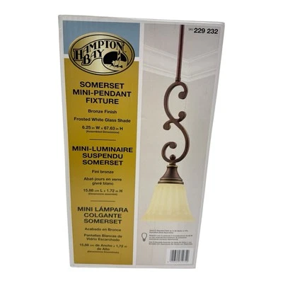 Hampton Bay 229-232 SOMERSET  1-light Somerset Mini-Pendant Fixture Bronze - Image 1 of 2