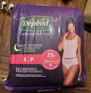 Depend Night Defense Damen klein 16 Paar insgesamt NEU VERSIEGELT SCHNELLER VERSAND LESEN - Bild 1 von 4