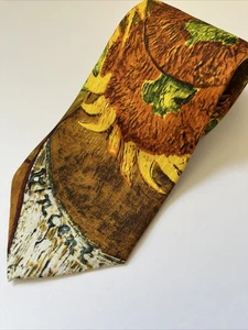 RALPH MARLIN Herren Krawatte Vincent Van Gogh Sonnenblume 1990 USA - Bild 1 von 11