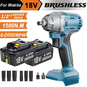 1500 NM Cordless Impact Wrench Brushless Power Rattle Gun For Makita 18V Battery - Picture 1 of 17