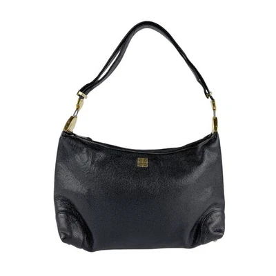 Auth GIVENCHY Shoulder Bag Black Leather/Goldtone - z6573 - Image 1 of 4