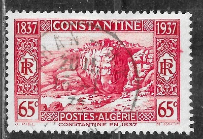 HICK GIRL- USED FRENCH ALGERIA STAMP   SC#113  1937  CONSTANTINE ISSUE    L910 - Image 1 of 2
