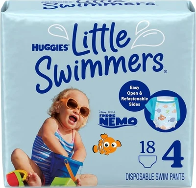 2 Pack Huggies Little Swimmers Swimming Diapers, Size 4 (24-34 lbs), 32 Ct - Image 1 of 4