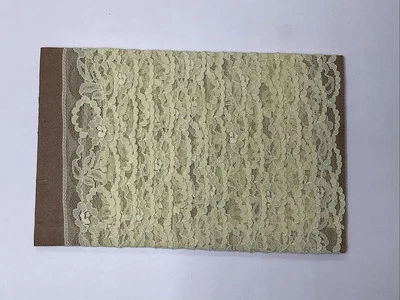 Vintage Floral Scalloped Yellow Lace Edging 1-1/4” Wide 3 Yards Long L8 - Image 1 of 3