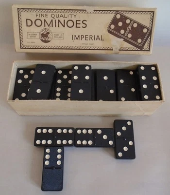 Vintage St George Series Fine Quality Imperial 28 Dominoes Black  - Image 1 of 3