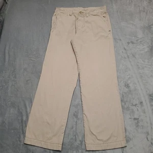 James Perse Pant Men 33x32 Beige Hidden Button Fly Chino Twill Trousers Wide Leg - Picture 1 of 13