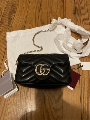 Brand New Gucci Mini Marmont Black leather quilted LA 1000 - Image 1 of 4