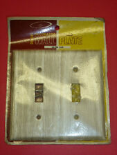 NOS! BELL 2-GANG TOGGLE SILVER OAK FINISH WALL PLATE, 