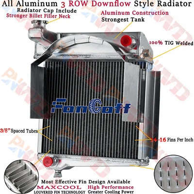 3 Row Radiator For Austin Healey Sprite-AH MG Midget 0.9L 1.0L 1.1L L4 1960-1966 - Image 1 of 4