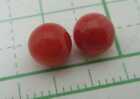 Netsuke Top Blood Red Coral 5.9Mm 5.7Mm Single Hole Loose Set Earrings Brooch R8
