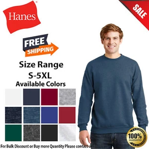 Hanes P1607 Unisex Ecosmart 50/50 Crewneck Long Sleeve Sweatshirt - Picture 1 of 8