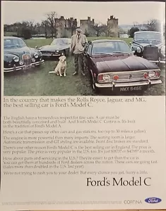 1968 Ford Model C Auto Car Print Ad Rolls Royce Jaguar MG - Picture 1 of 1