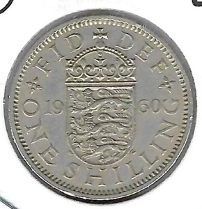 1960 Great Britain Circulated 1 Shilling QEII Coin! (English Crest) - Picture 1 of 2