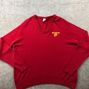 Vintage Washington Redskins Sweater Mens XL Red Logo V Neck Knit * - Picture 1 of 12