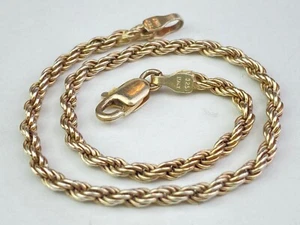 Vintage Sterling Silver Twisted Rope Chain Bracelet - 7.25" / 3.5g - Picture 1 of 9