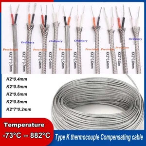 Cable Compensador Termopar Tipo K Cable de Extensión Cable Blindado ALTA TEMPERATURA - Imagen 1 de 10