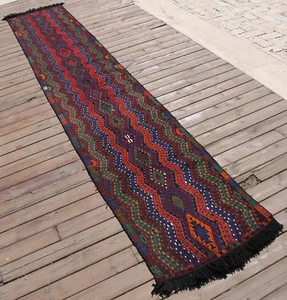 Alfombra Turca 23''x89'' Oriental Multicolor Pasillo Escaleras Kilim Cocina Tamaño 1x7 - Imagen 1 de 10
