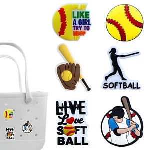 Softball Charms for Bogg Bag Softball -Themed Compatible with Simply Southern... - Picture 1 of 6