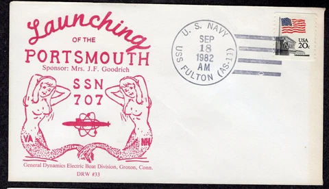 1982 USS Portsmouth (SSN-707) Launched MU265 Cover