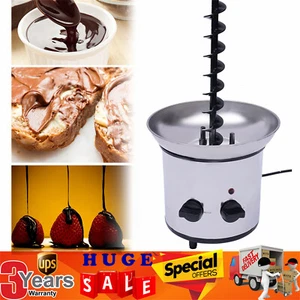 1kg 4 Tiers Commercial Stainless Steel Hot Luxury Chocolate Fondue Fountain 170W - Picture 1 of 22