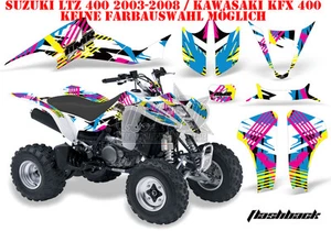 KIT GRÁFICO DE DECORACIÓN DE CARRERAS AMR ATV SUZUKI LTZ 400 Y KAWASAKI KFX 400 FLASHBACK B - Imagen 1 de 1