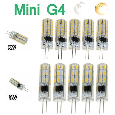 1-10X Mini G4 LED Bulb 3W/5W 12V 220V Silicone Cristal Ampoule Clair 3014SMD - Photo 1/4