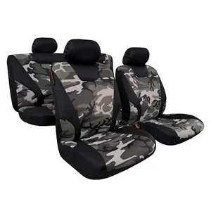 For Chevy Silverado 2500 2007-on Car Seat Covers Full Set Camo Mesh+Canvas 9PCS - Picture 1 of 14