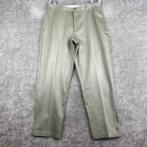 L.L. Bean Classic Fit Dress Pants Men's 34x30 Brownish Green Flat Front Cotton - Picture 1 of 8