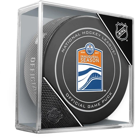 Oilers UnSigned Inglasco 10/12/2016 Inaugural Opening Night at Rogers Place Puck Cover