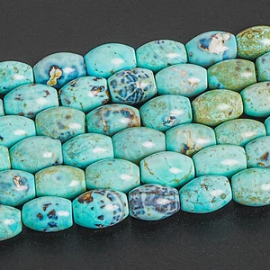 Cuentas sueltas de barril de tambor AA de piel de dragón azul 12X8 mm 15" - Imagen 1 de 3