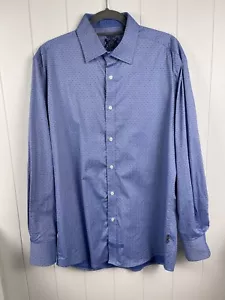 English Laundry Blue Dot Men’s Button Down Dress Shirt Size 16 34/35 - Picture 1 of 10