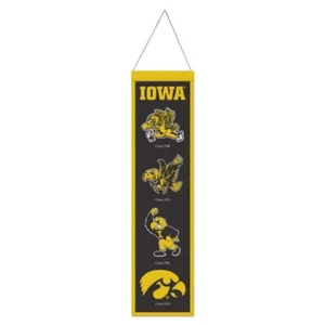 Iowa Hawkeyes NCAA Heritage Banner Embroidered Wool 8" X 32" - Picture 1 of 1