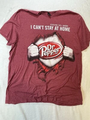 Мужская футболка Dr. Pepper с круглым вырезом Covid 19 Essential Worker размер XL - смешная - Изображение 1 из 3