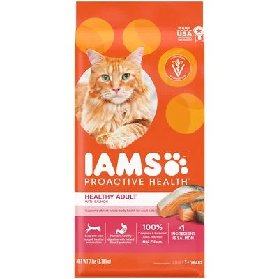 IAMS Proactive Health 7 lb Adult Dry Cat Food with Real Salmon Nourishes Cats - Image 1 of 4