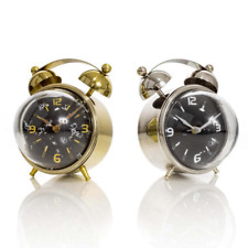 Gold & Silver Metal Quartz Movement Table Clocks - Set of 2