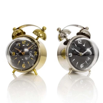 Gold & Silver Metal Quartz Movement Table Clocks - Set of 2 - Image 1 of 4