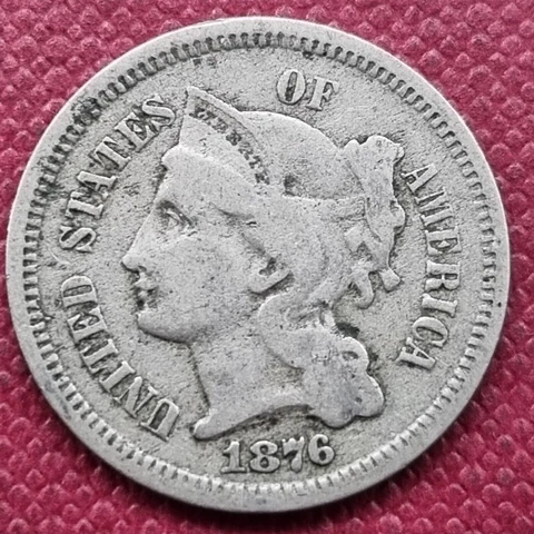 1876 Three Cent Nickel 3c Better Grade #53895 Cover