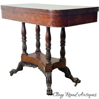 Antigua mesa de juego de cartas federal clásica de Nueva York en Michael Allison caoba 1815 Foto 1 de 4