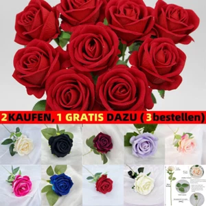 Künstliche einzelne Rose Knospe Seidenblumen Fake Bouquet Hochzeit Party - Bild 1 von 18