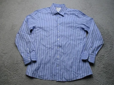 Camisa Brooks Brothers Para Hombres 16 34 Azul Rayas Calce Soho Thomas Mason Informal Preppy Foto 1 de 4
