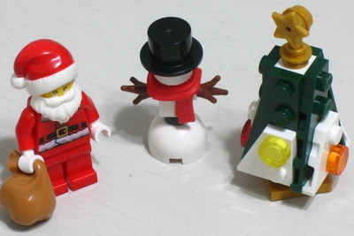 Lego Christmas Minifigures Santa Snowman Holiday Tree NEW Lot of 3 - Image 1 of 4