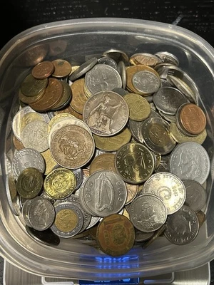 Over 3 Pounds Lbs Old Foreign Mixed World Coins & Tokens Lot - Image 1 of 2