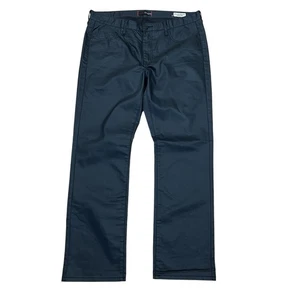 GUESS Waxed Coated Crescent Straight Fit Mens 36x32, Fits 38x32 Black Jeans Moto - Picture 1 of 9