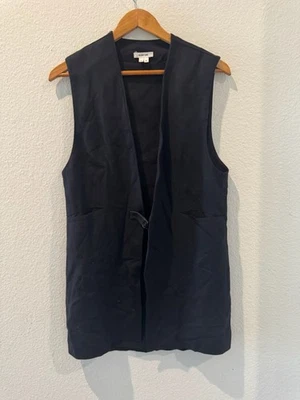 Vintage HELMUT LANG USA Black Sleeveless Vest Top Size M Open Front Womens - Image 1 of 4